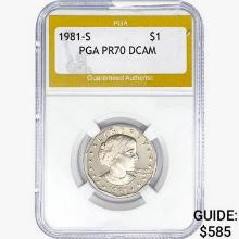 1981-S SBA Dollar PGA PR70 DCAM