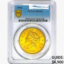 1904 $20 Gold Double Eagle PCGS MS64