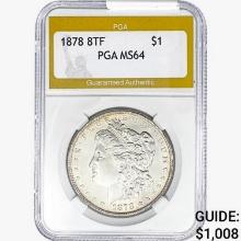 1878 8TF Morgan Silver Dollar PGA MS64