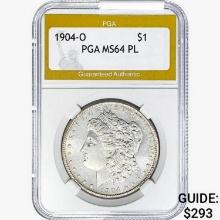 1904-O Morgan Silver Dollar PGA MS64 PL