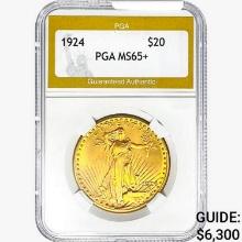 1924 $20 Gold Double Eagle PGA MS65+