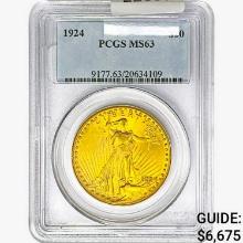 1924 $20 Gold Double Eagle PCGS MS63