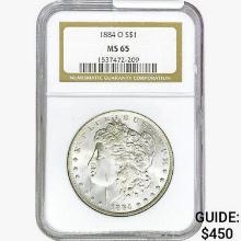 1884-O Morgan Silver Dollar NGC MS65