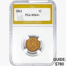 1863 Indian Head Cent PGA MS64+