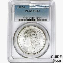 1897-S Morgan Silver Dollar PCGS MS63