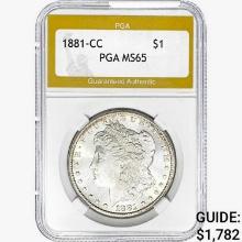 1881-CC Morgan Silver Dollar PGA MS65