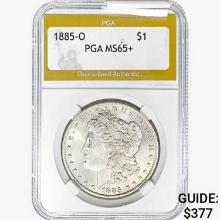 1885-O Morgan Silver Dollar PGA MS65+