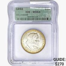 1892 Columbia Half Dollar ICG MS64