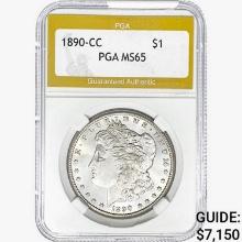 1890-CC Morgan Silver Dollar PGA MS65