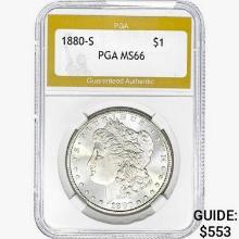 1880-S Morgan Silver Dollar PGA MS66