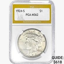 1924-S Silver Peace Dollar PGA MS62