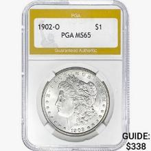 1902-O Morgan Silver Dollar PGA MS65