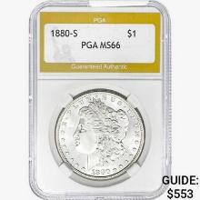 1880-S Morgan Silver Dollar PGA MS66