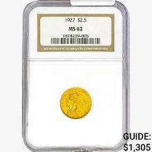 1927 $2.50 Gold Quarter Eagle NGC MS62