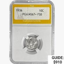 1936 Mercury Silver Dime PGA MS67+ FSB