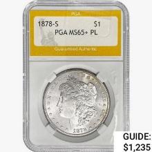 1878-S Morgan Silver Dollar PGA MS65+ PL