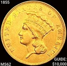 1855 $3 Gold Piece