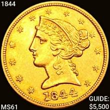 1844 $5 Gold Half Eagle
