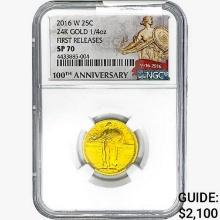 2016-W 25C 24K Gold 1/4oz. NGC SP70