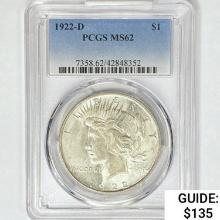 1922-D Silver Peace Dollar PCGS M62