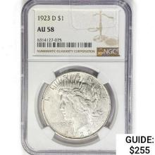 1923-D Silver Peace Dollar NGC AU58