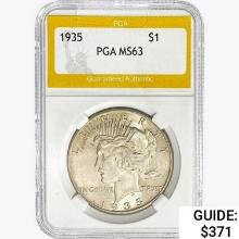 1935 Silver Peace Dollar PGA MS63