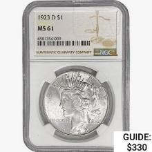 1923-D Silver Peace Dollar NGC MS61