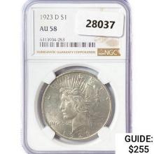 1923-D Silver Peace Dollar NGC AU58