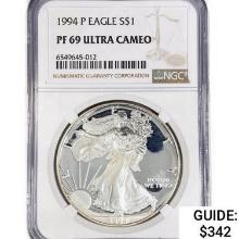 1994-P Silver Eagle NGC PF69 UC