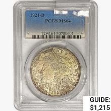 1921-D Morgan Silver Dollar PCGS MS64