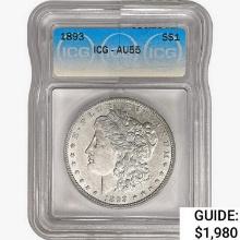 1893 Morgan Silver Dollar ICG AU55