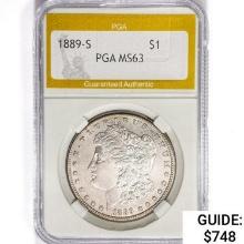 1889-S Morgan Silver Dollar PGA MS63