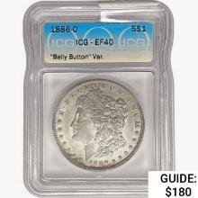 1886-O Morgan SILV $1 ICG EF40 "Belly Button" Var.