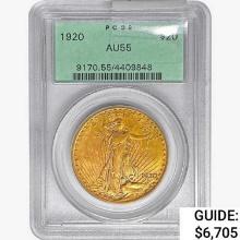 1920 $20 Gold Double Eagle PCGS AU55