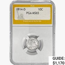 1914-D Barber Dime PGA MS65