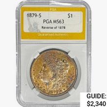 1879-S Morgan Silver Dollar PGA MS63 REV 78