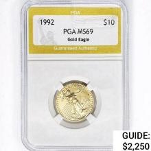 1992 $10 1/4oz American Gold Eagle PGA MS69