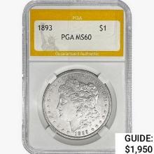 1893 Morgan Silver Dollar PGA MS60