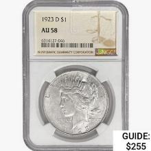 1923-D Silver Peace Dollar NGC AU58