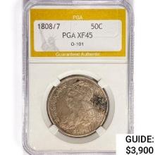 1808 / 7 Capped Bust Half Dollar PGA XF45 O - 101