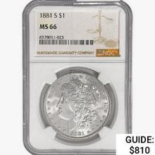 1881-S Morgan Silver Dollar NGC MS66