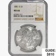 1881-S Morgan Silver Dollar NGC MS66