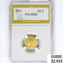 1927 $2.50 Gold Quarter Eagle PGA MS65