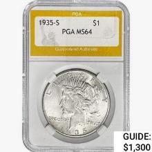 1935-S Silver Peace Dollar PGA MS64