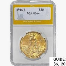 1916-S $20 Gold Double Eagle PGA MS64