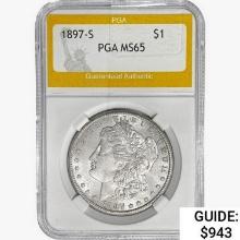 1897-S Morgan Silver Dollar PGA MS65