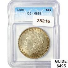 1889 Morgan Silver Dollar ICG MS65