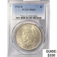 1923-D Silver Peace Dollar PCGS MS61