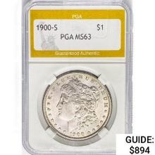 1900-S Morgan Silver Dollar PGA MS63