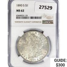 1890-S Morgan Silver Dollar NGC MS62